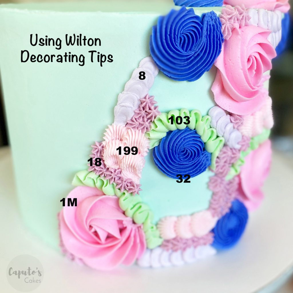 cake with piping tips 